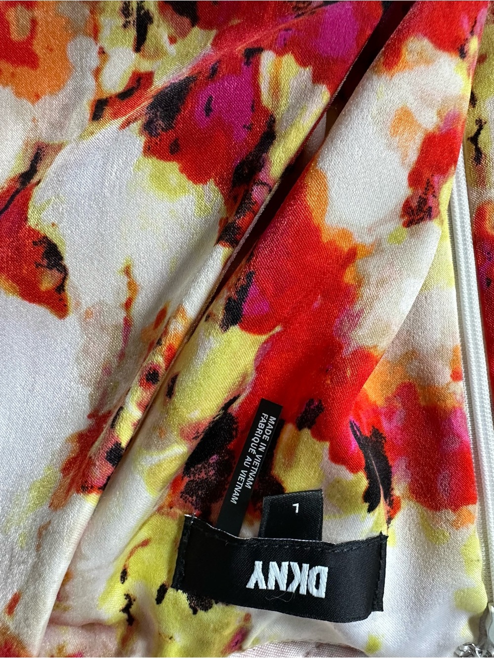 Dkny Cream Maxi Dress with Red Floral Print - Picture 10 of 13